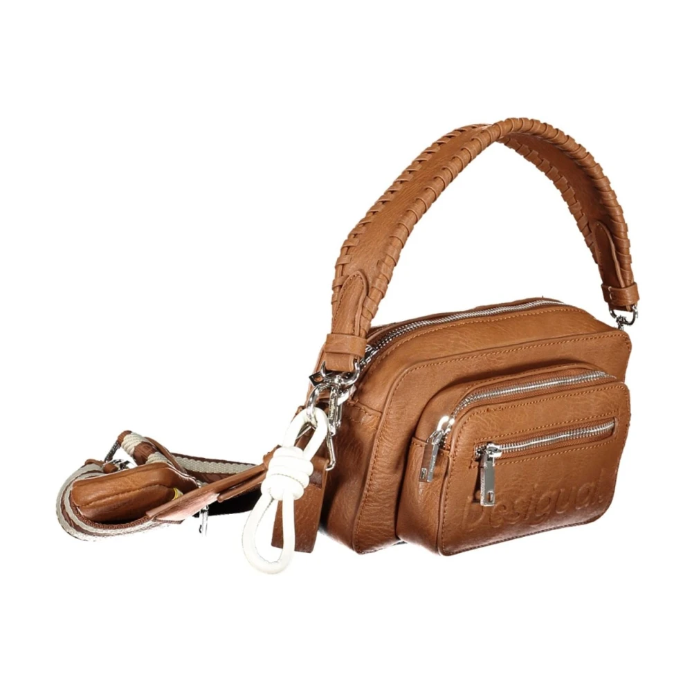 Desigual Bruine Schoudertas met Afneembare Banden Brown Dames