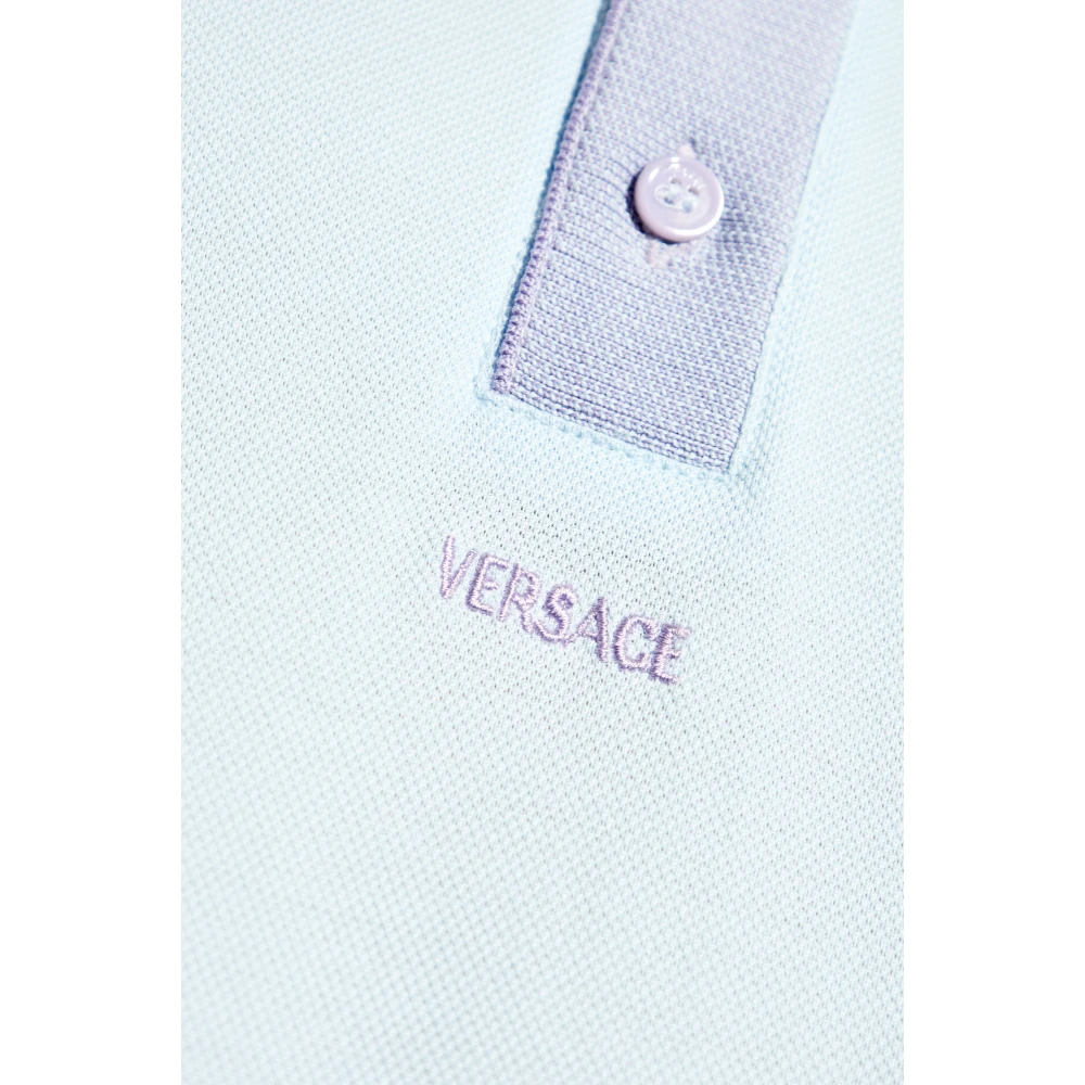 Versace Katoenen polo Blue Heren