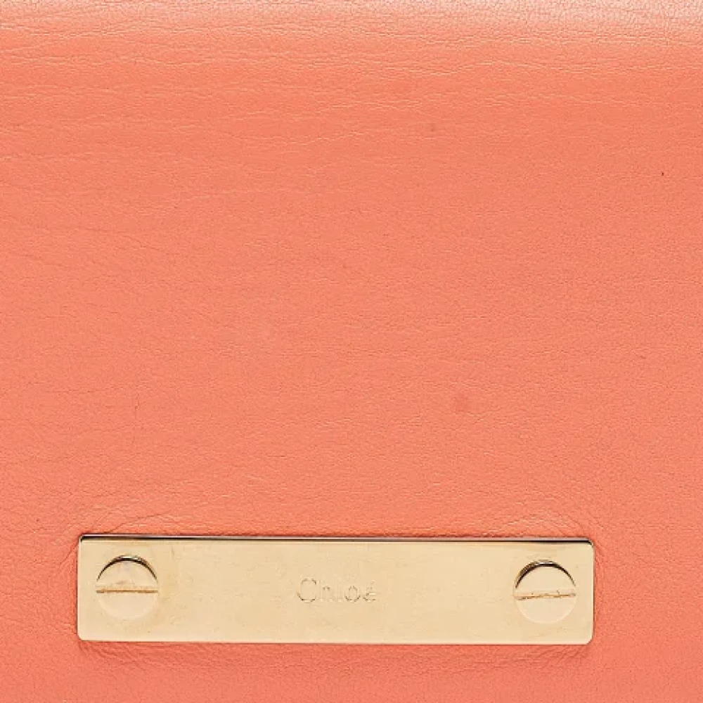 Chloé Pre-owned Leather wallets Orange Dames