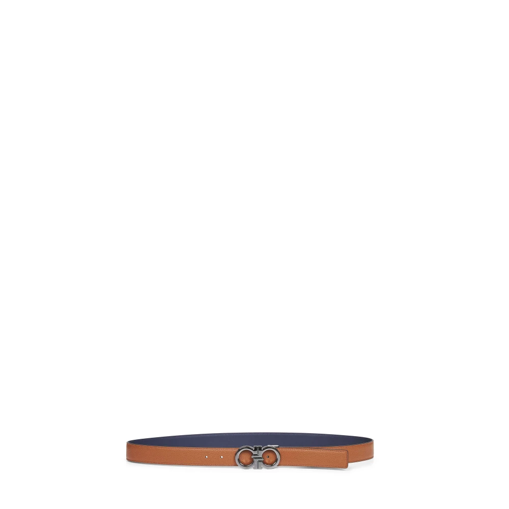 Ferragamo Men's Brown Belts, 95 Cm, Double Adjustable Belt