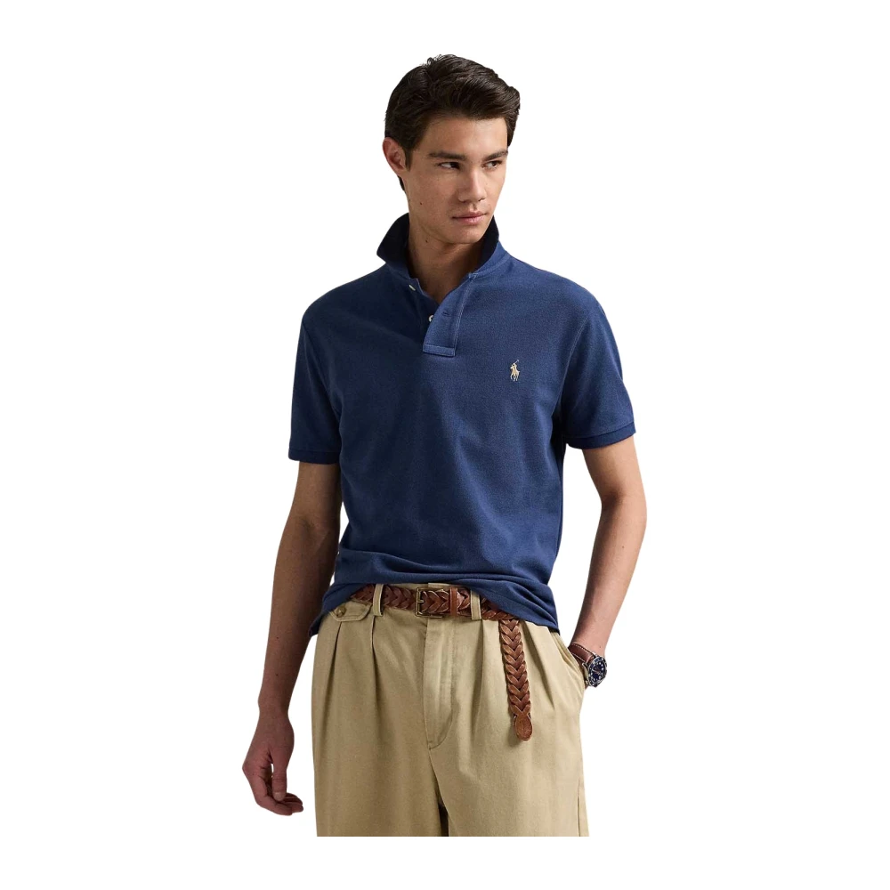 Polo Ralph Lauren Blå Iconic Mesh Polo Skjorta