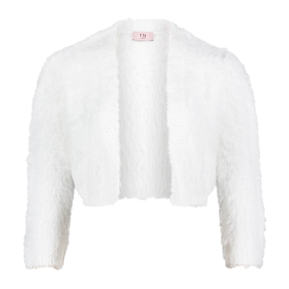 Vera Mont Elegante Gebreide Bolero met Franjes White Dames