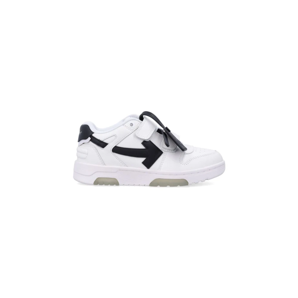 Off White , Kids Sneakers, Male, White, 38 Eu, White Leather Trainers With Touch-Strap