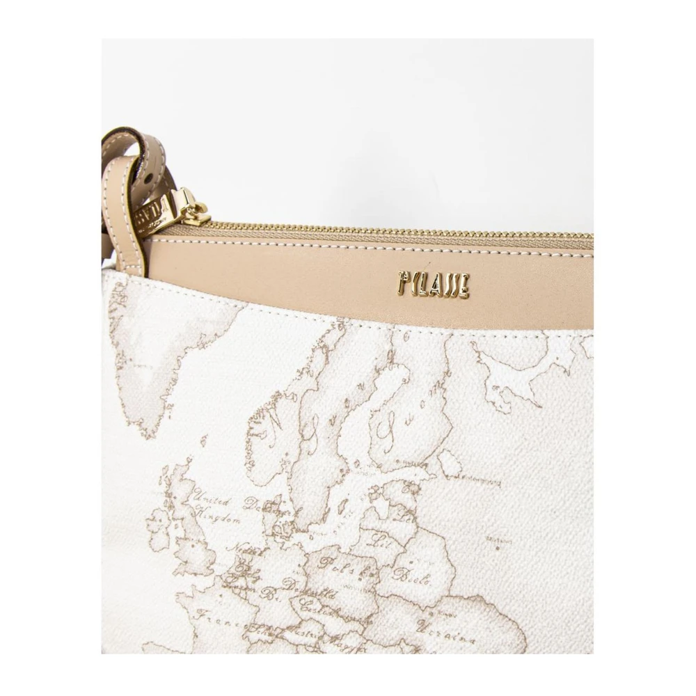 Alviero Martini 1a Classe Stijlvolle Leren en Katoenen Handtas White Dames
