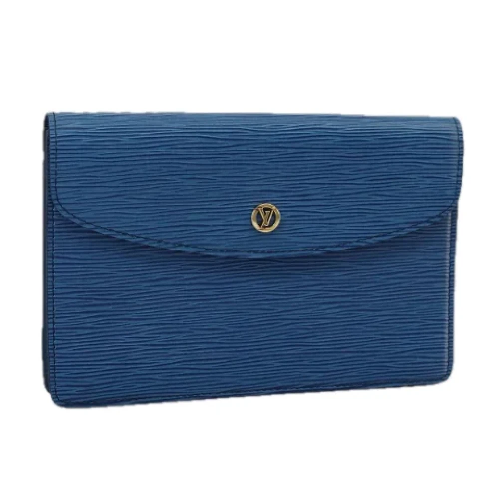 Louis Vuitton Vintage Pre-owned Leather clutches Blue Dames