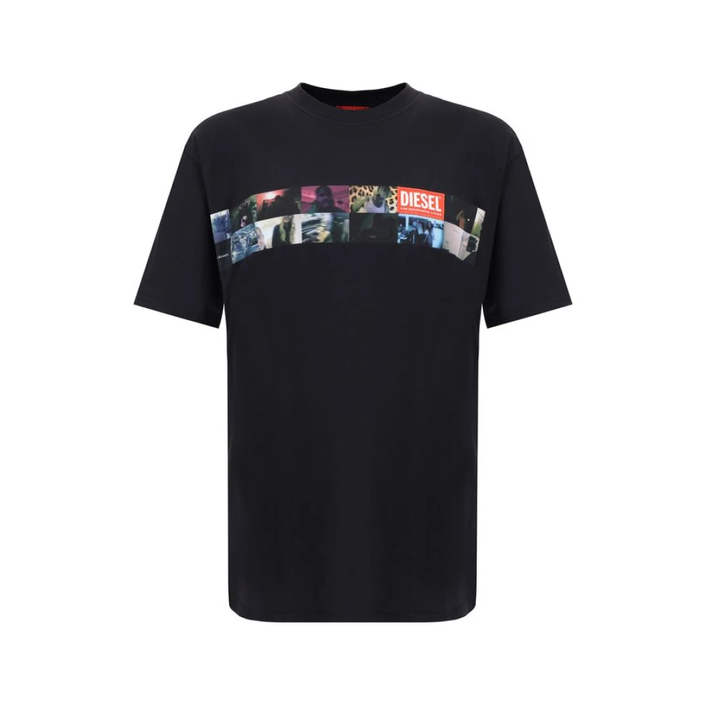 Diesel Monochrome Logo T-shirt Black Heren