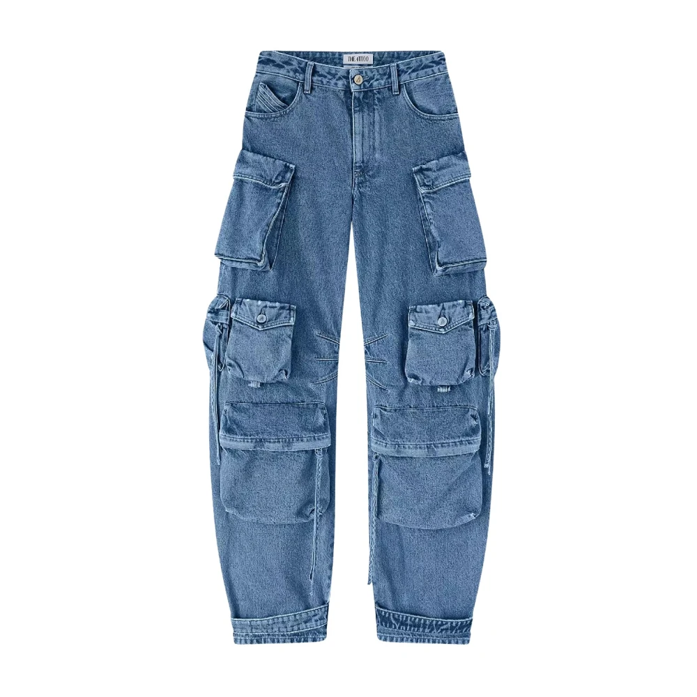 The Attico Women's Blue Fern Cargo Jeans