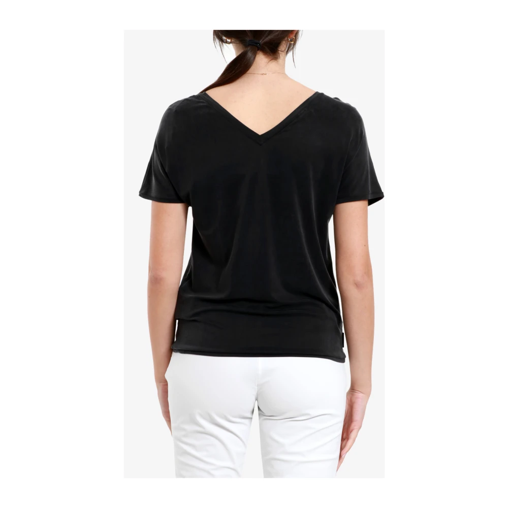 RRD Katoenen T-shirt met V-hals en korte mouwen Black Dames