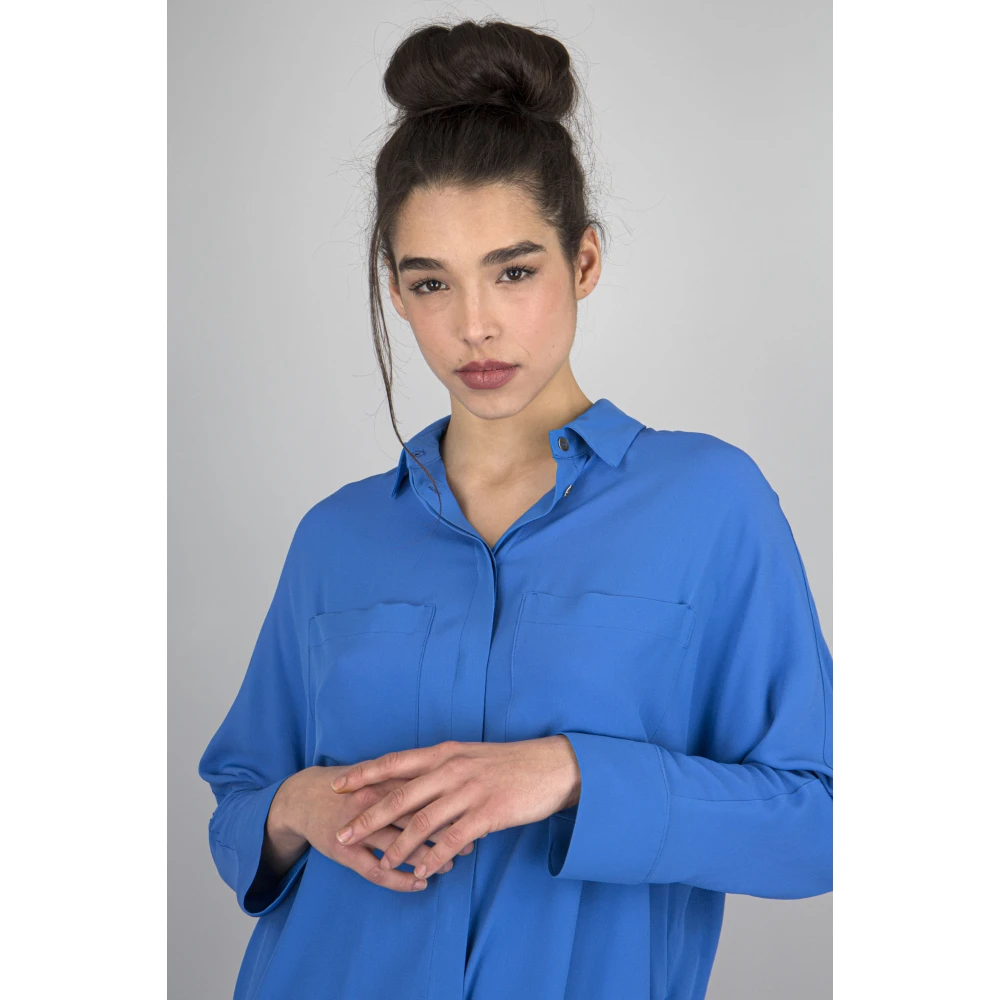 Semicouture Gabrielle Acetate shirt Blue Dames