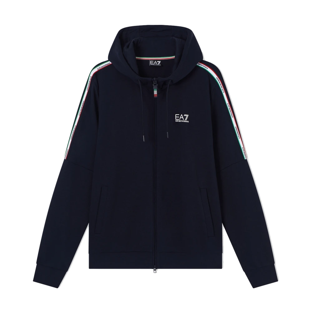 Emporio Armani Ea7 Homme Bleu Sweatshirts Et Sweats À Capuche, Taille: 2XL Sweat-Shirt À Capuche Logo Series