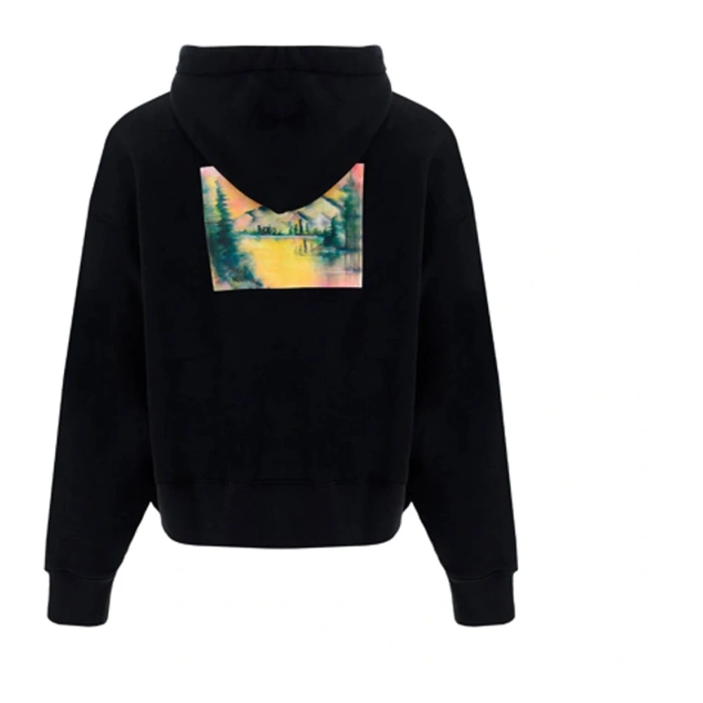Palm Angels Logodetail Katoenen Sweatshirt Black Dames