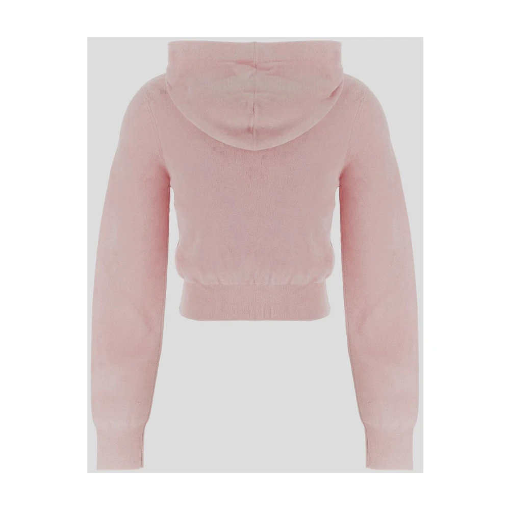 T by Alexander Wang Viscose Cropped Hoodie Pink Dames