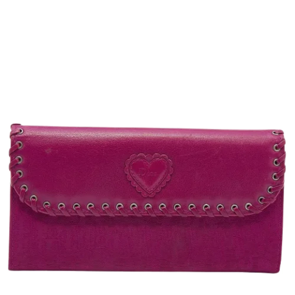Dior Vintage Pre-owned Canvas wallets Pink Dames