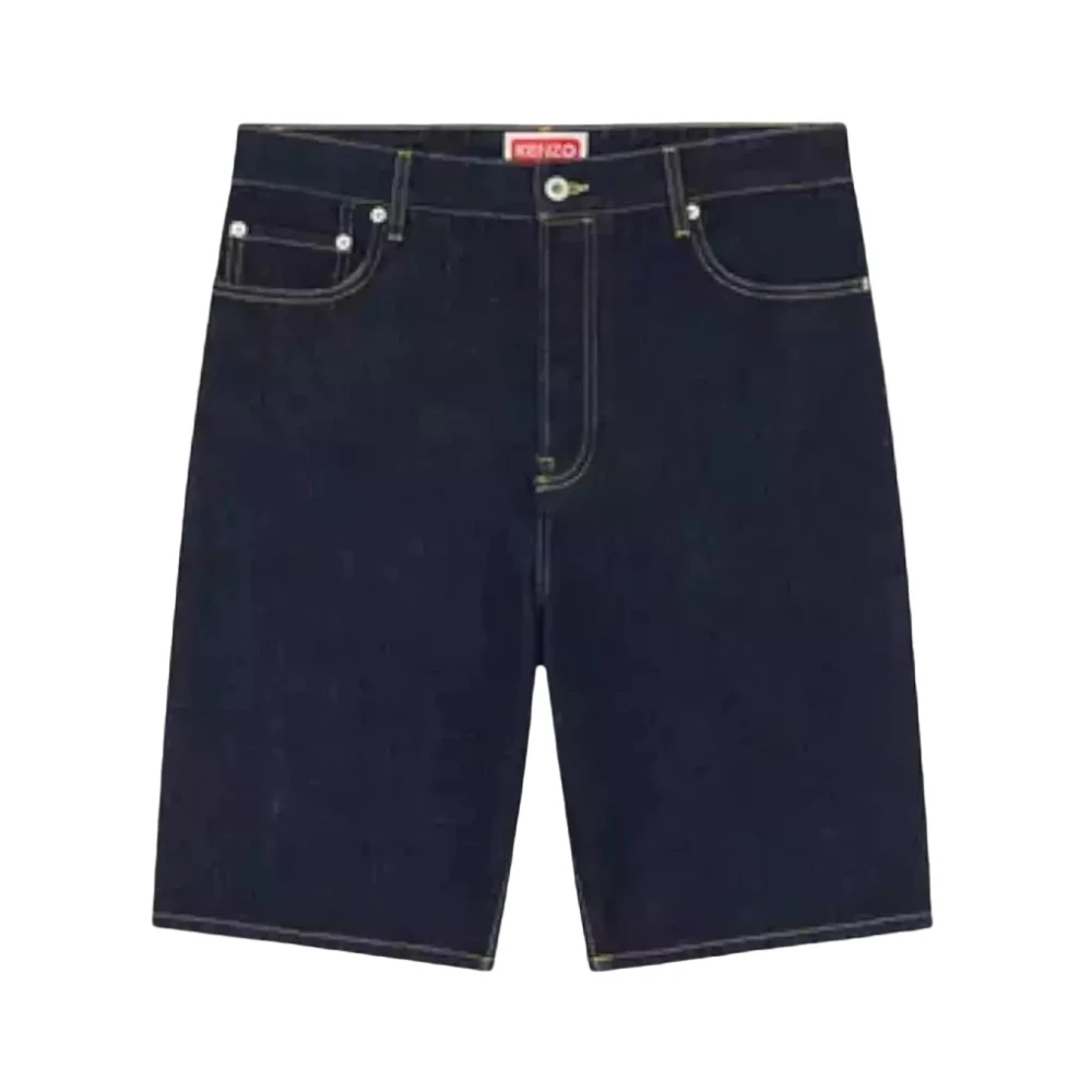 Kenzo Men's Blue Denim Shorts, W34, Himawari Straight Short
