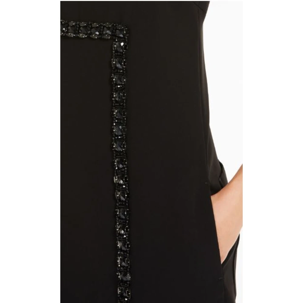 Max Mara Zwarte mouwloze jurk met versiering Black Dames
