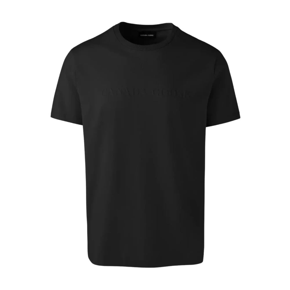 Canada Goose Zwart Katoenen T-shirt Klassieke Snit Black Heren