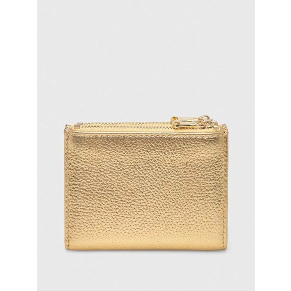 PATRIZIA PEPE Elegante leren portemonnee met dubbele rits Yellow Dames