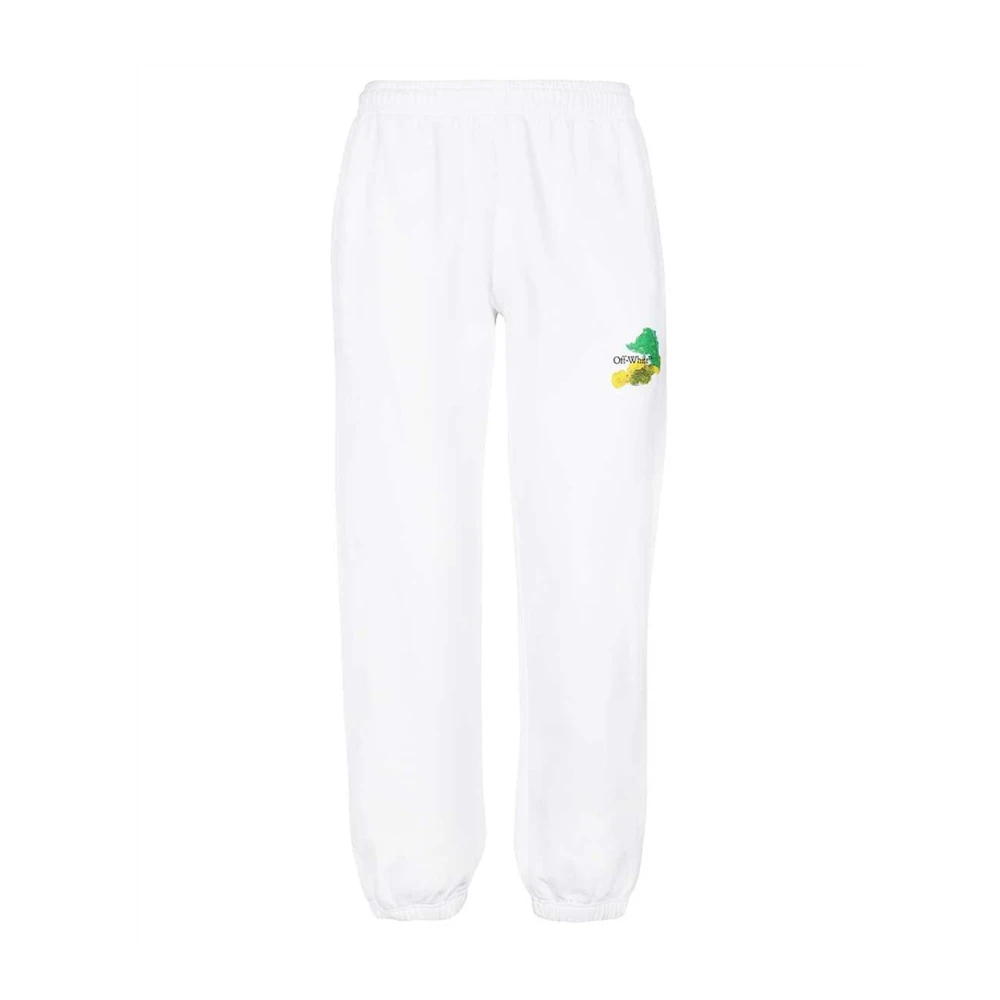 Off White Bomull Logo Sweatpants med Elastisk Midja White, Herr