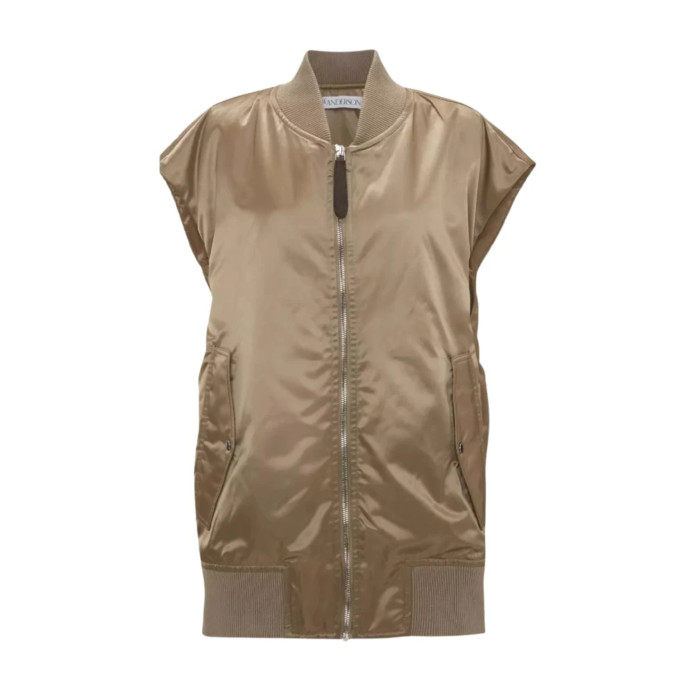 Jw Anderson Women's Beige Sleeveless Bomber Jacket - Waistcoats - M - Jackets