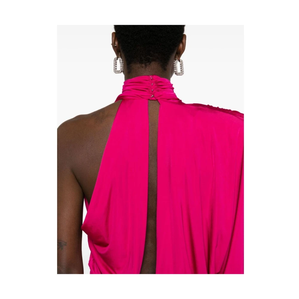 Alexandre Vauthier Roze High-Shine One-Shoulder Jurk Pink Dames