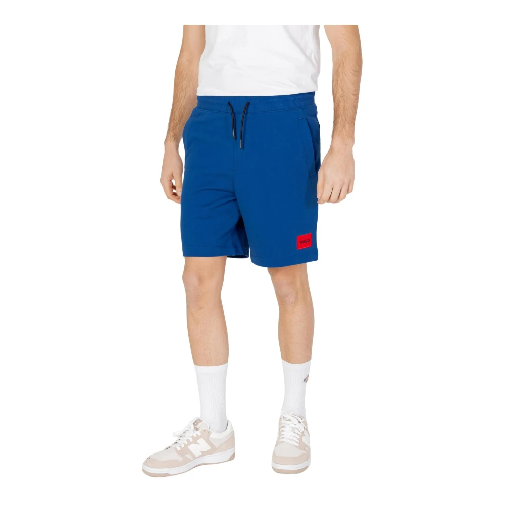 Hugo Boss Blauwe Katoenen Shorts met Zakken Blue Heren
