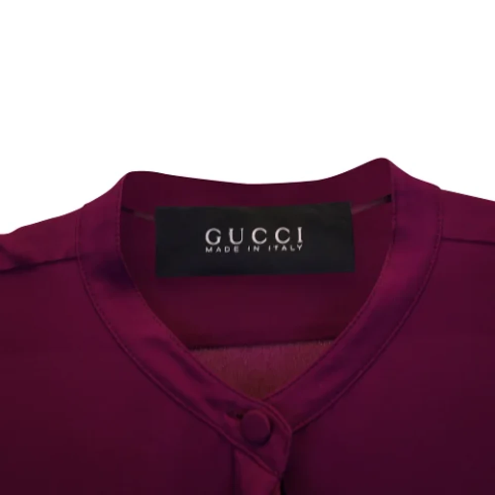 Gucci Vintage Pre-owned Silk tops Purple Dames