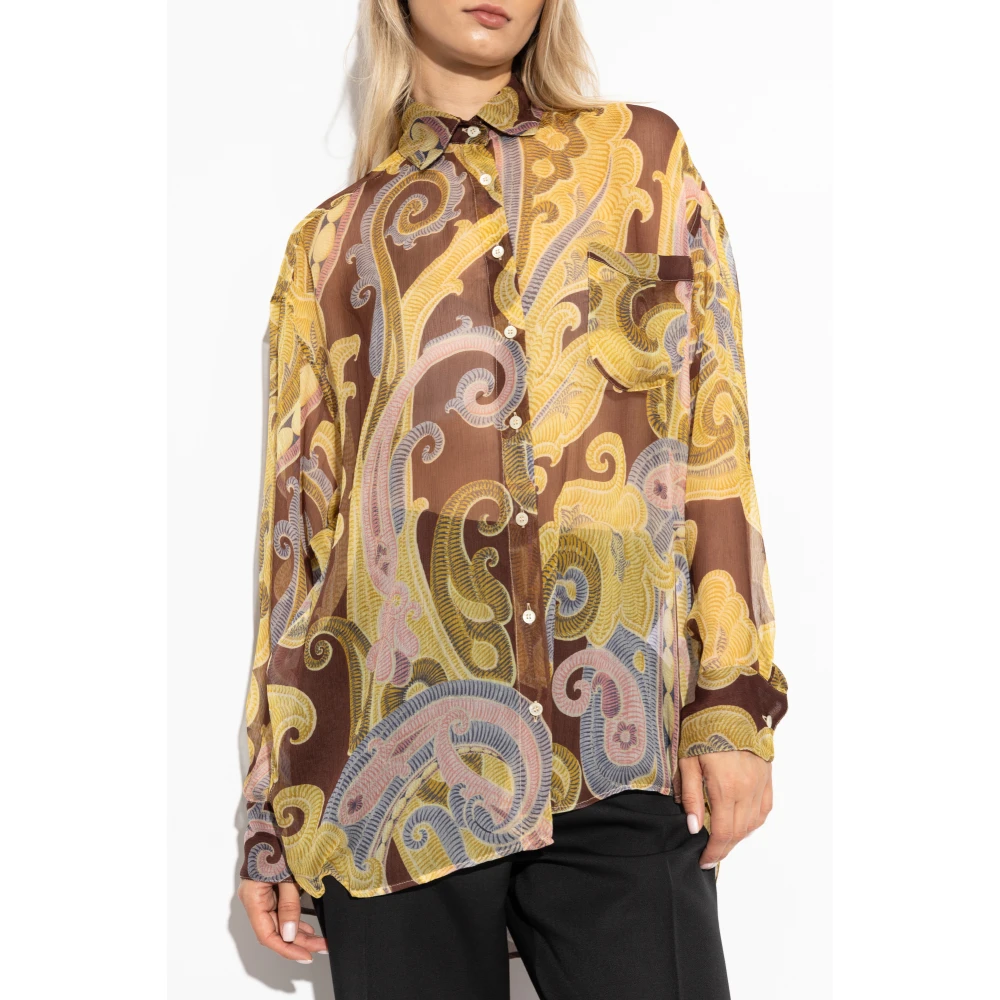 ETRO Zijden overhemd Yellow Dames