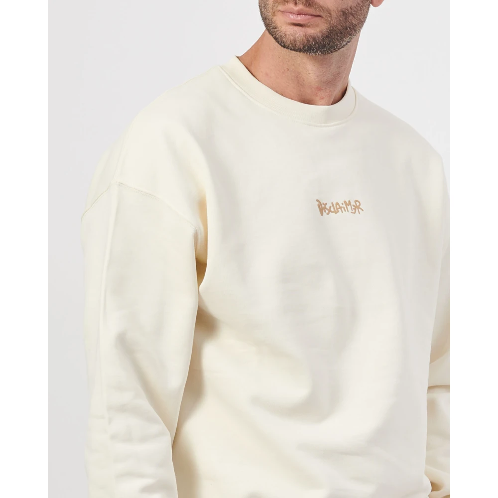 Disclaimer Witte Crewneck Sweatshirt met Lange Mouwen White Heren