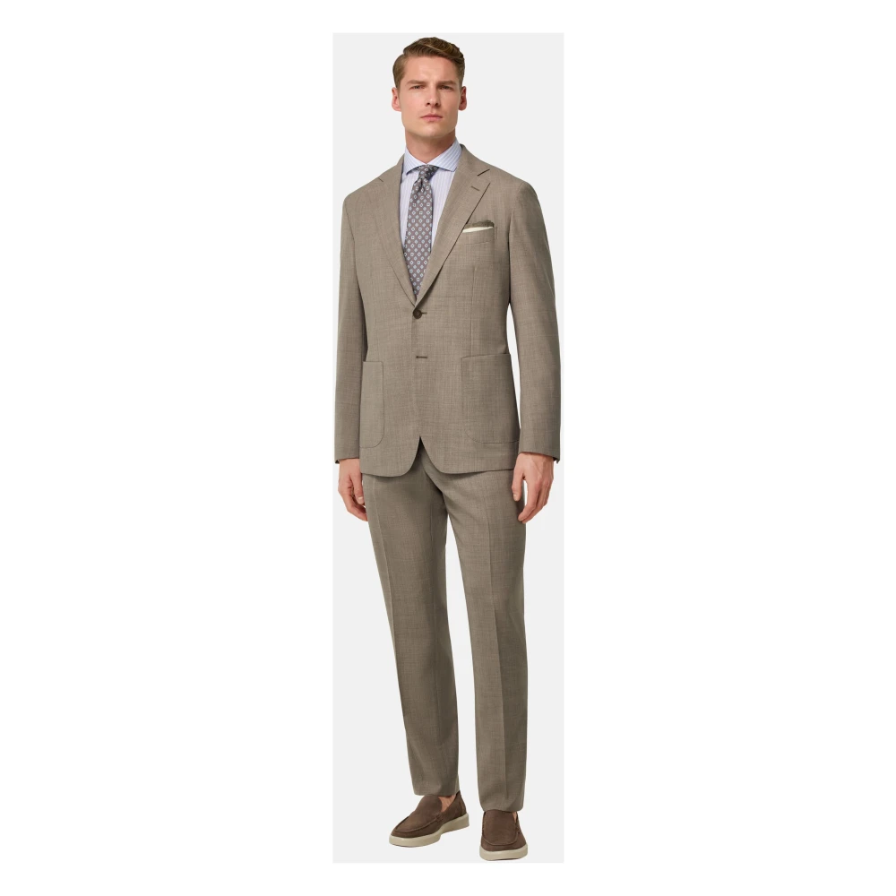 Boggi Milano B Aria B-Aria Stretch Wollen Jas Beige Heren