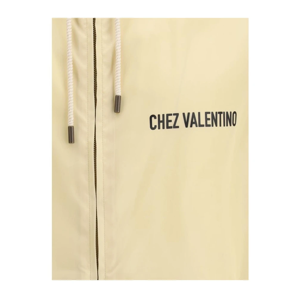 Valentino Monogram Print Waterdichte Hoodie Yellow Heren