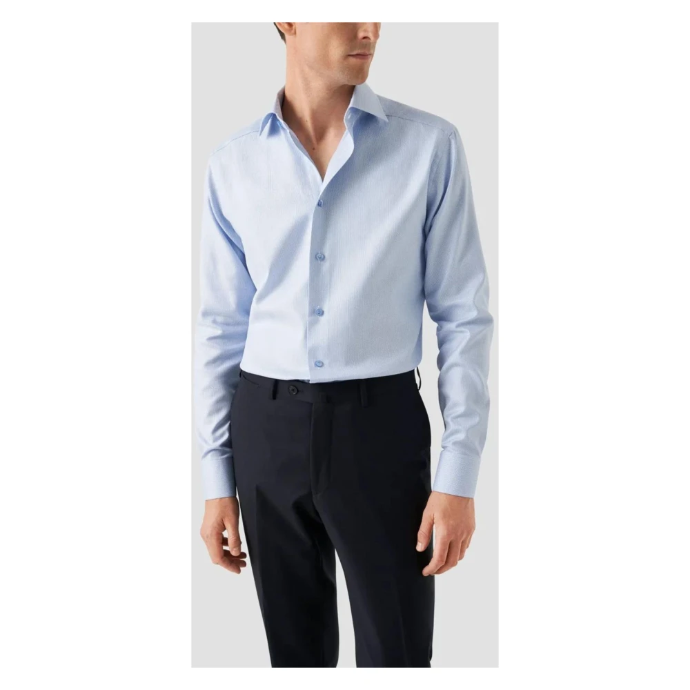 Eton Signature Twil Overhemd Lichtblauw Blue Heren