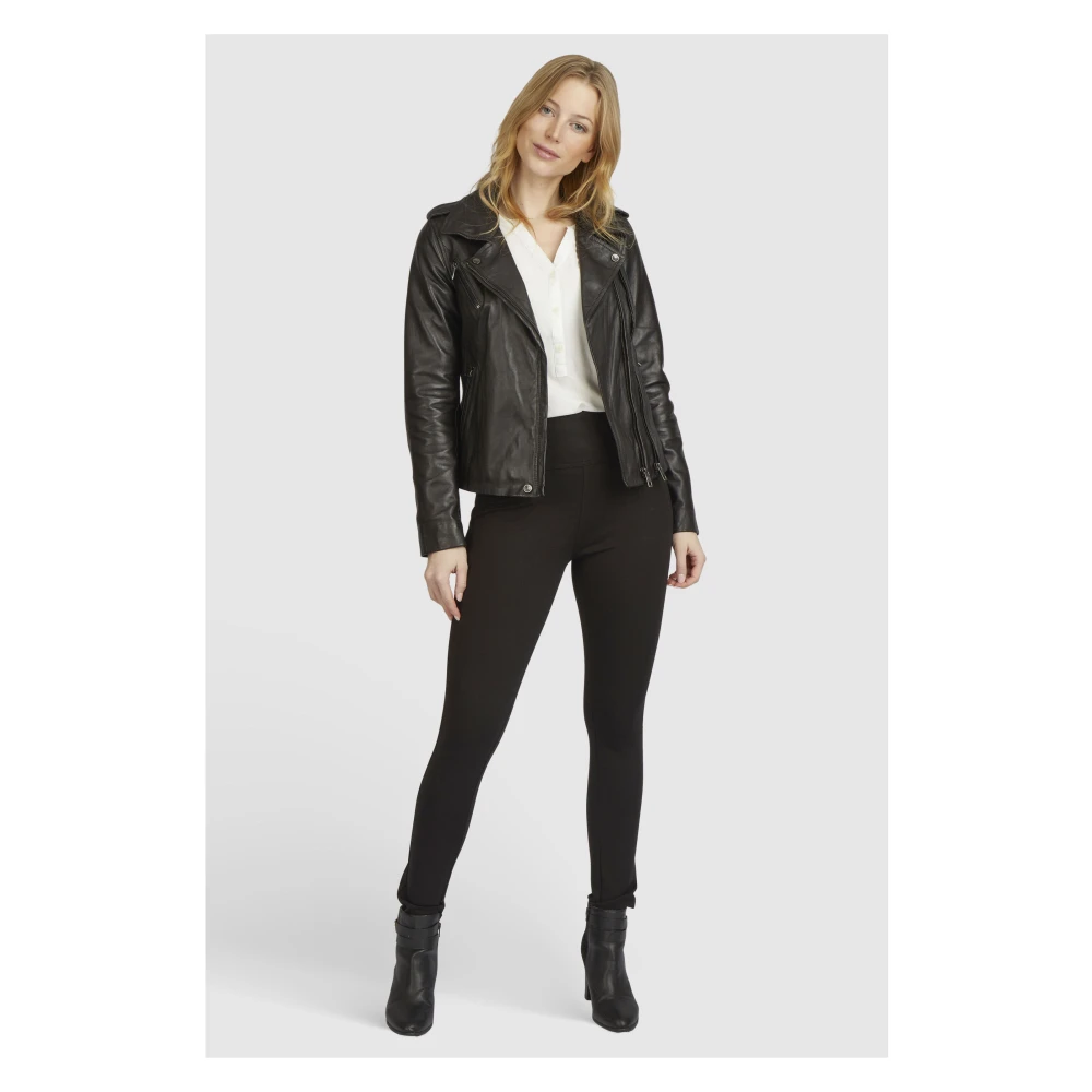 Bugatti Klassieke leren jas met stijlvolle details Black Dames