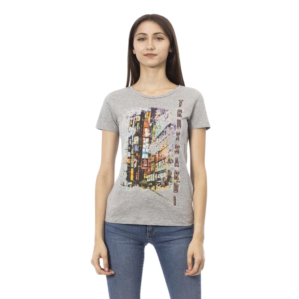 Trussardi Grijze Katoenen Tops & T-shirt Gray Dames