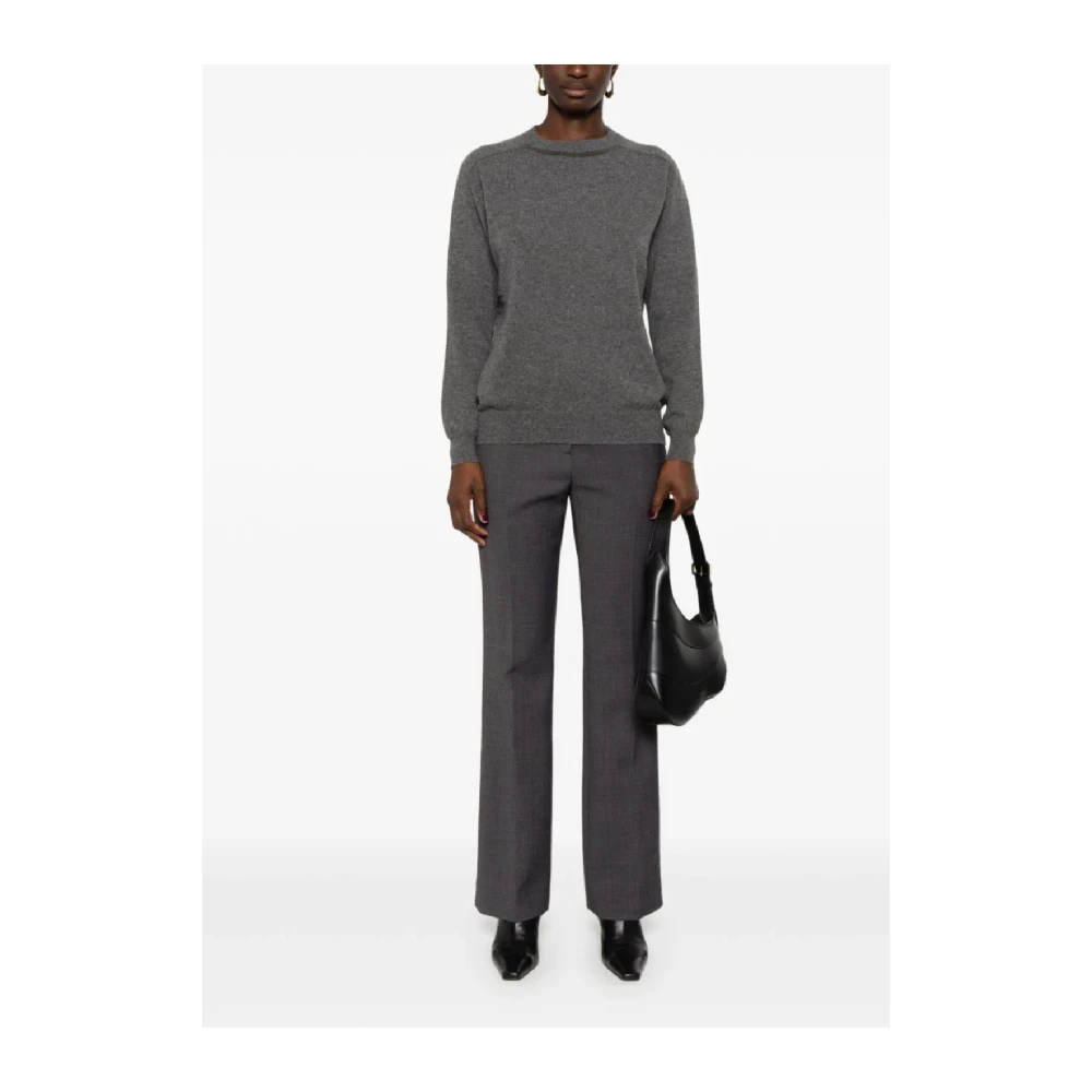 BRUNELLO CUCINELLI Gebreide Girocollo Trui Gray Dames