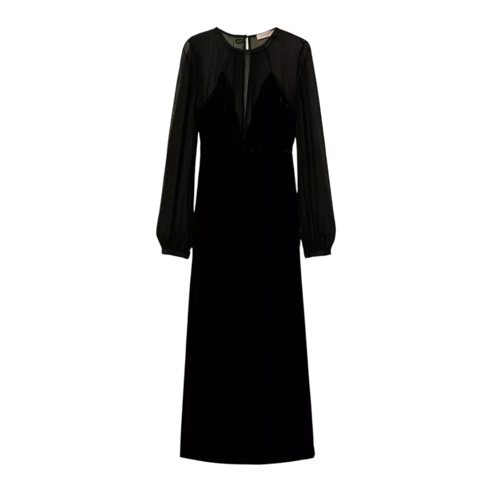 Twinset Lange Jurk met Elegant Ontwerp Black Dames