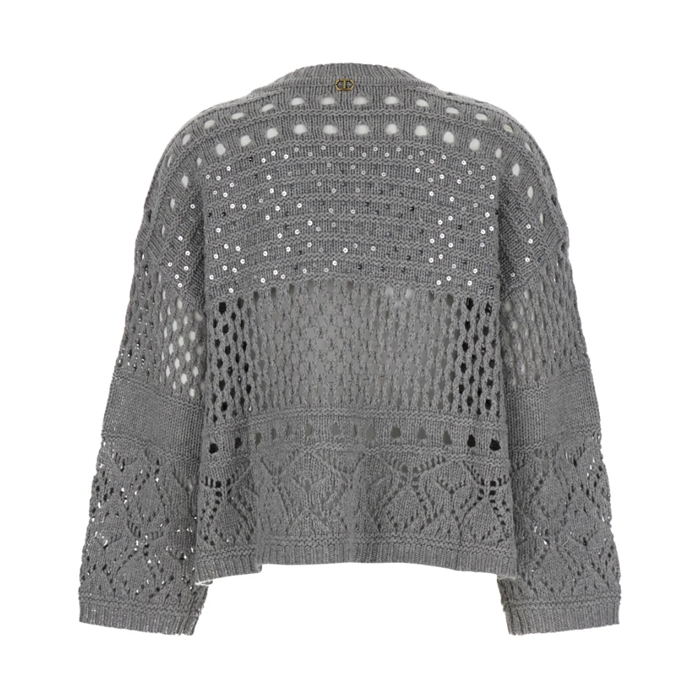 Twinset Gezellige Grijze Sweaters Maxi Maglia Warm Gray Dames