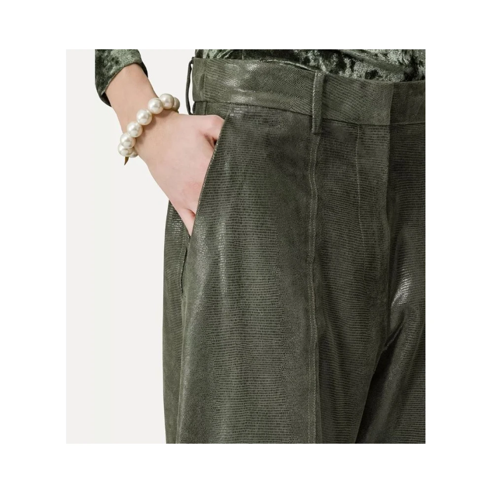 Forte Cargo Suède Broek Hagedisprint Green Dames