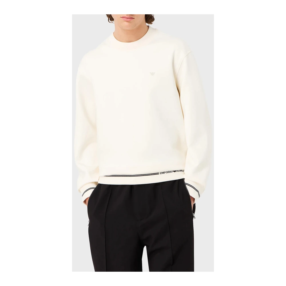 Emporio Armani Sweatshirt met opdruk en logo White Heren