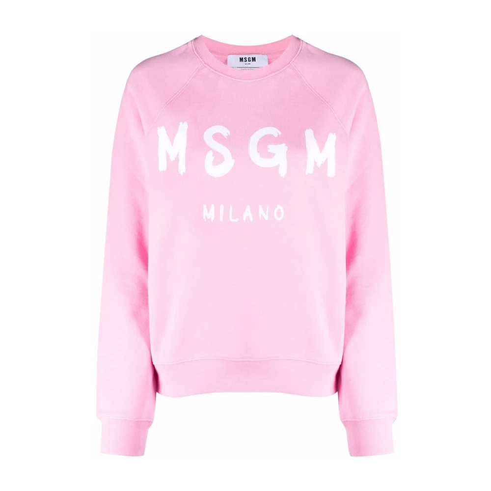 Msgm Casual Sweatshirt met 12C Design Pink Dames