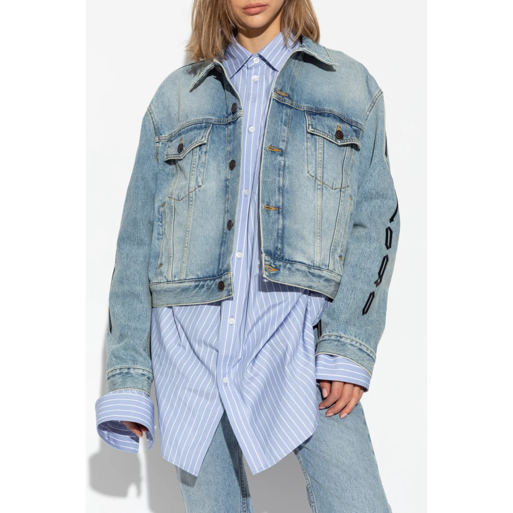 Balenciaga Denim Jas Blue Dames