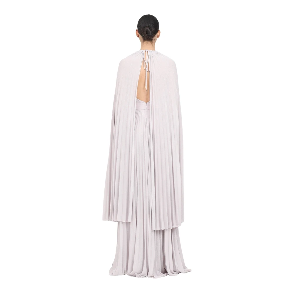 Elisabetta Franchi Paarse Elegante Lange Jurk met Mantel Gray Dames
