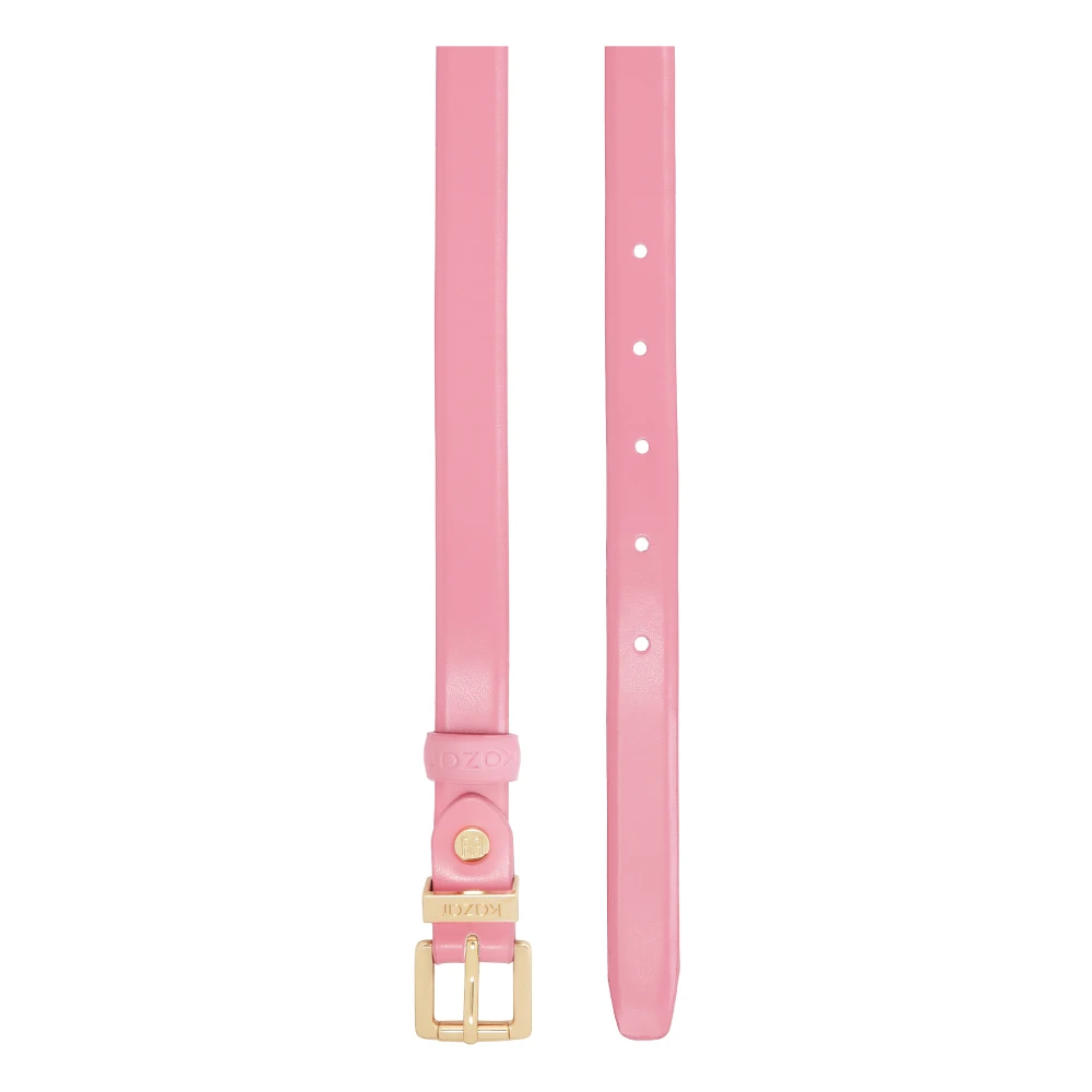 Kazar Smalle roze jurkriem met gouden gesp Pink Dames