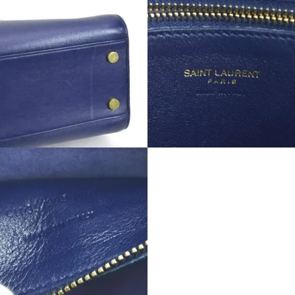 Saint Laurent Vintage Pre-owned Leather handbags Blue Dames
