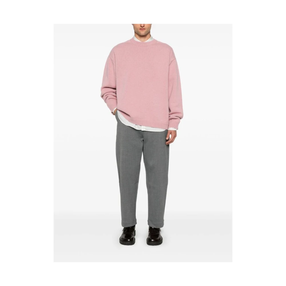 Studio Nicholson Grijze Twill Tapered Leg Broek Gray Heren