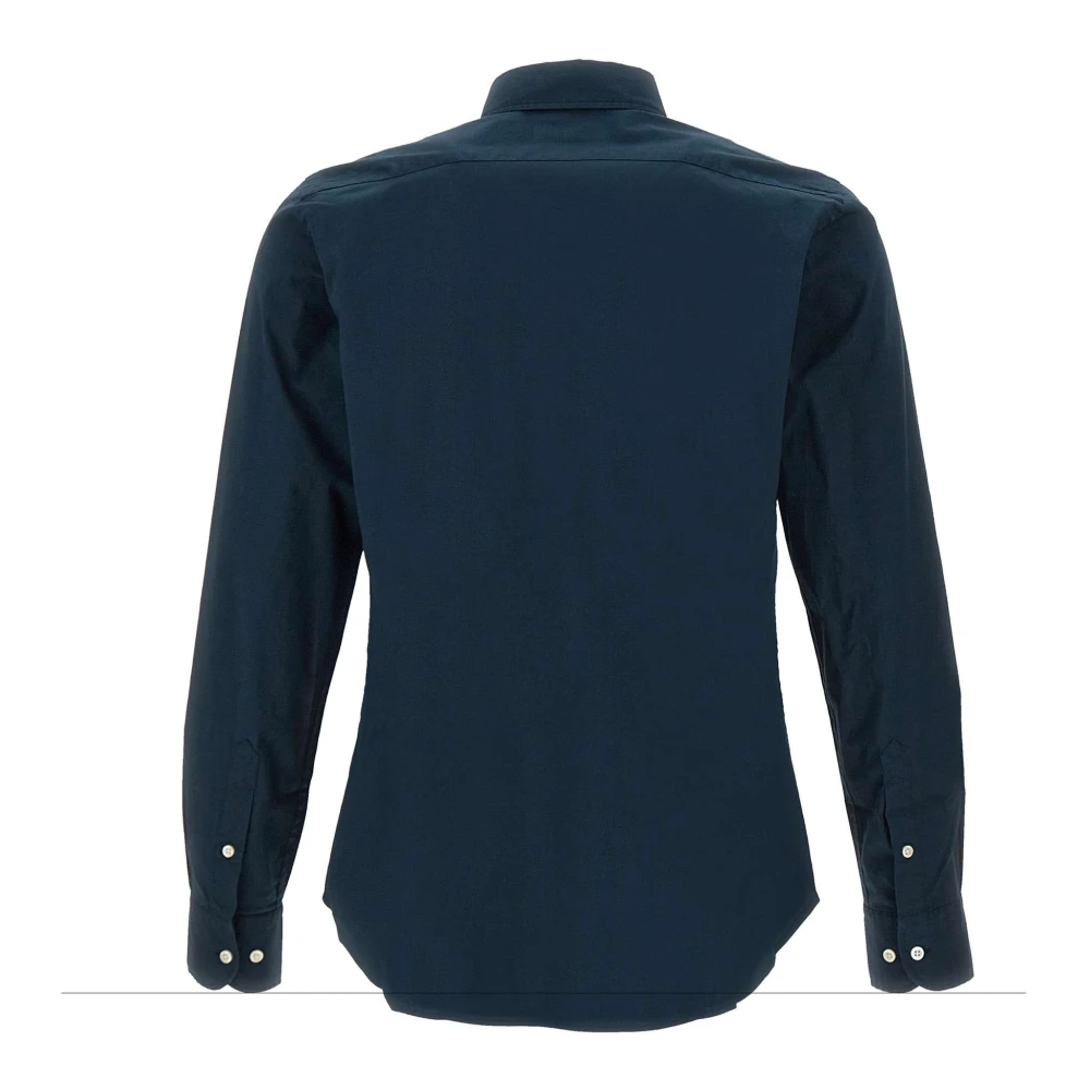 LA MARTINA Stretch Katoenen Overhemd Marineblauw Slim Fit Blue Heren
