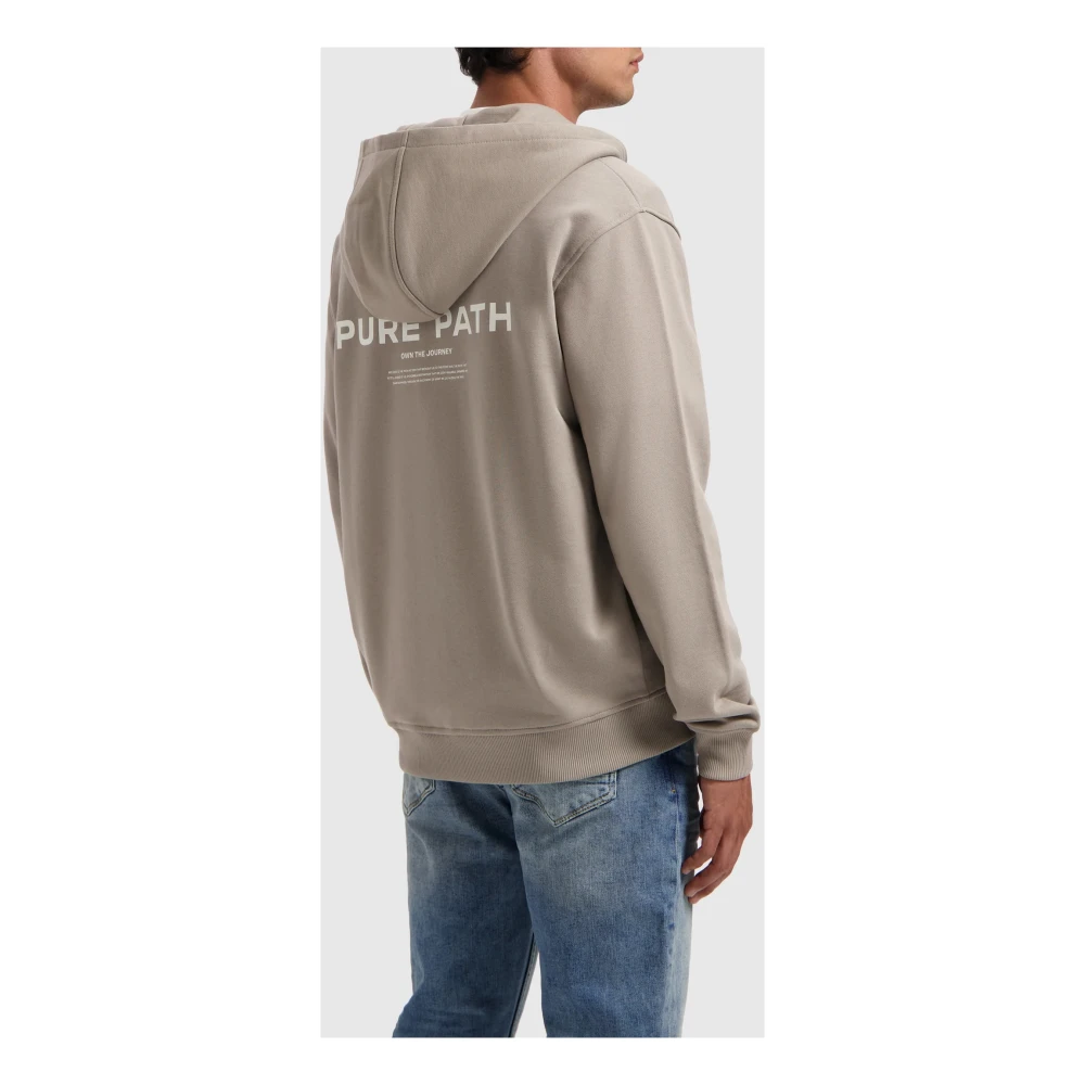 Pure Path Handtekening Zip-Up Hoodie Grijs Mannen Gray Heren