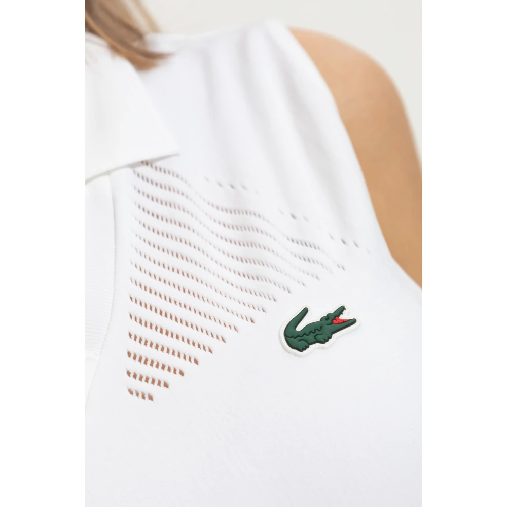 Lacoste Jurk met logo White Dames