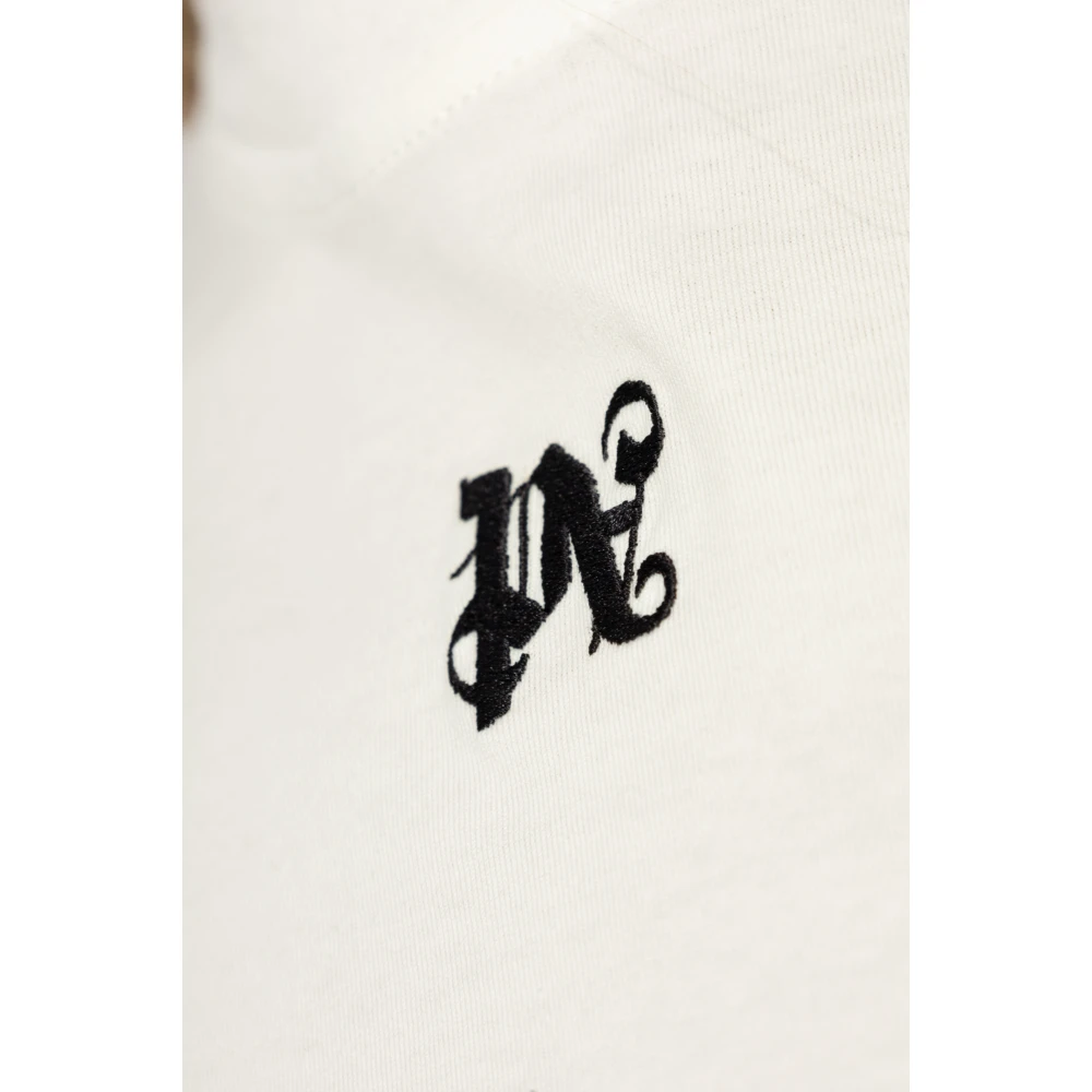 Palm Angels T-shirt aan de achterkant vastgebonden met koorden White Dames
