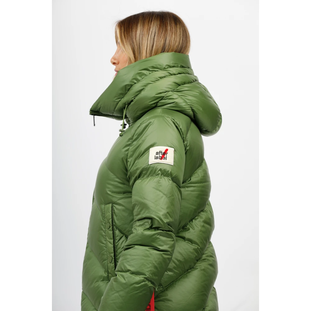 Afterlabel Korte glanzende nylonjas Helsinki Green Dames