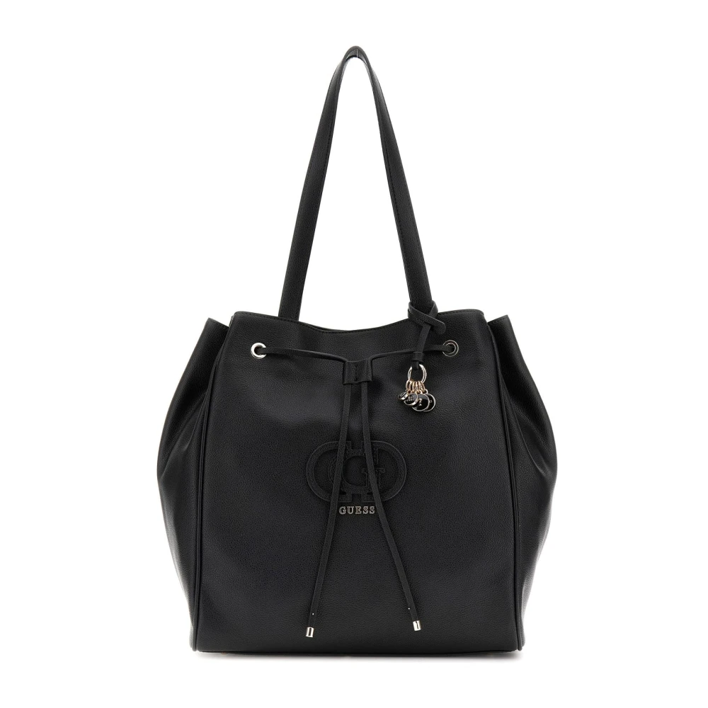 Guess Women's Black Shoulder Bags, One Size, Silvye Bucket Handbag